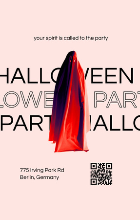 Halloween Party Announcement with Ghost Invitation 4.6x7.2in Design Template