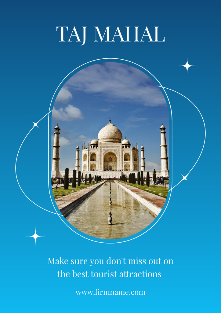 Tour to Taj Mahal Poster tervezősablon