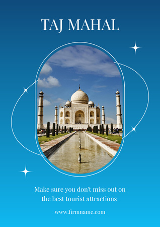 Tour to Taj Mahal Poster Design Template