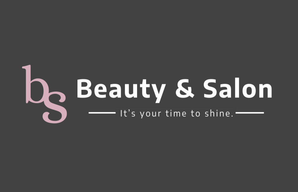 Beauty Studio Services Ad in Grey Business Card 85x55mm Πρότυπο σχεδίασης