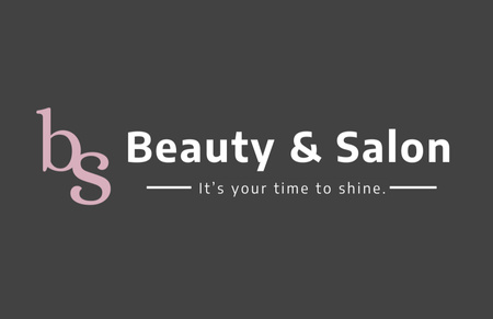 Beauty Studio Services Ad in Grey Business Card 85x55mm Design Template