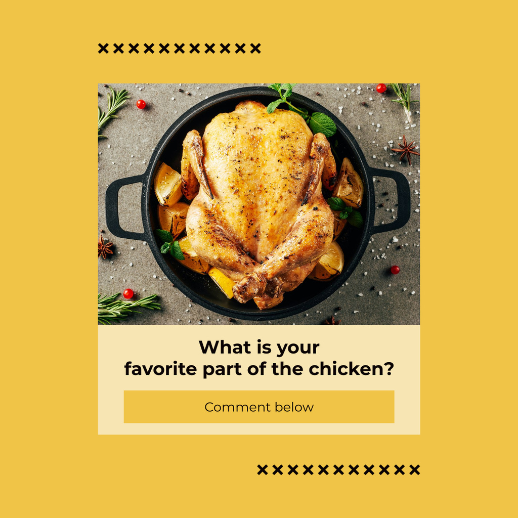 Herb Roast Chicken Instagram Design Template
