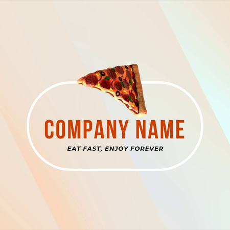Casual Restaurant With Pizza Slice Emblem Animated Logo Design Template