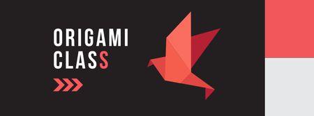 Plantilla de diseño de Servicios de formación de origami en negro. Facebook cover 