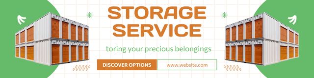 Storage Services Ad in Green Twitter Tasarım Şablonu