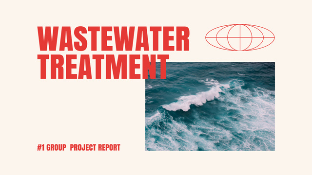 Wastewater Treatment and Oceans Saving Presentation Wide tervezősablon