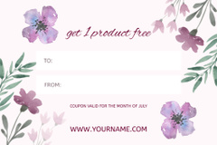 Special Offer with Purple Watercolor Flowers
