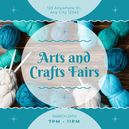 Arts And Crafts Fairs In Spring WIth Yarn Instagram Design Template