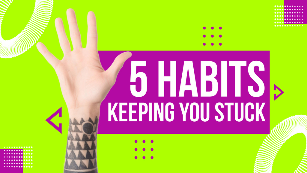 Habits Keeping You Stuck Youtube Thumbnail Šablona návrhu