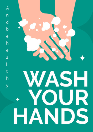 Hand Washing Motivation Poster Design Template