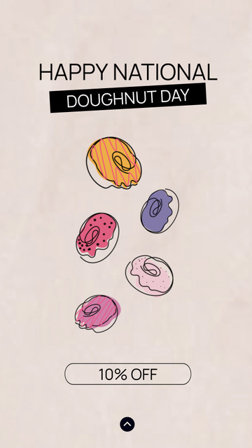 Nice Discount on National Donut Day Instagram Video Story Tasarım Şablonu