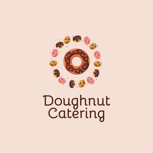 Catering Services for Donuts with Different Flavors Animated Logo Design Template
