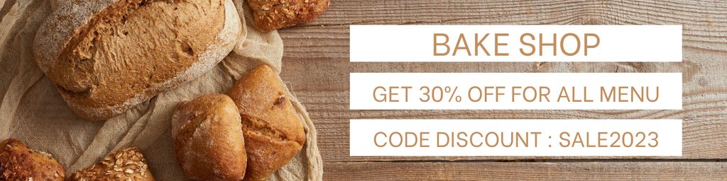 Bake Shop Promotion with Discount Offer Twitterデザインテンプレート