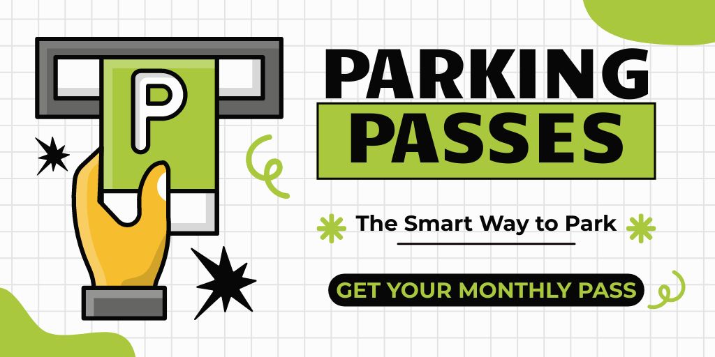 Monthly Pass for Comfortable Parking Twitter – шаблон для дизайна