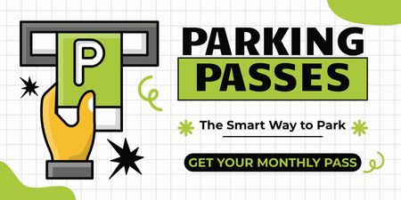 Monthly Pass for Comfortable Parking Twitter Design Template