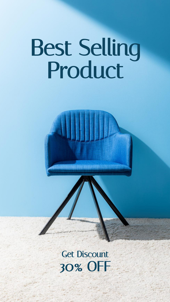 Designvorlage Furniture Offer with Stylish Chair für Instagram Story