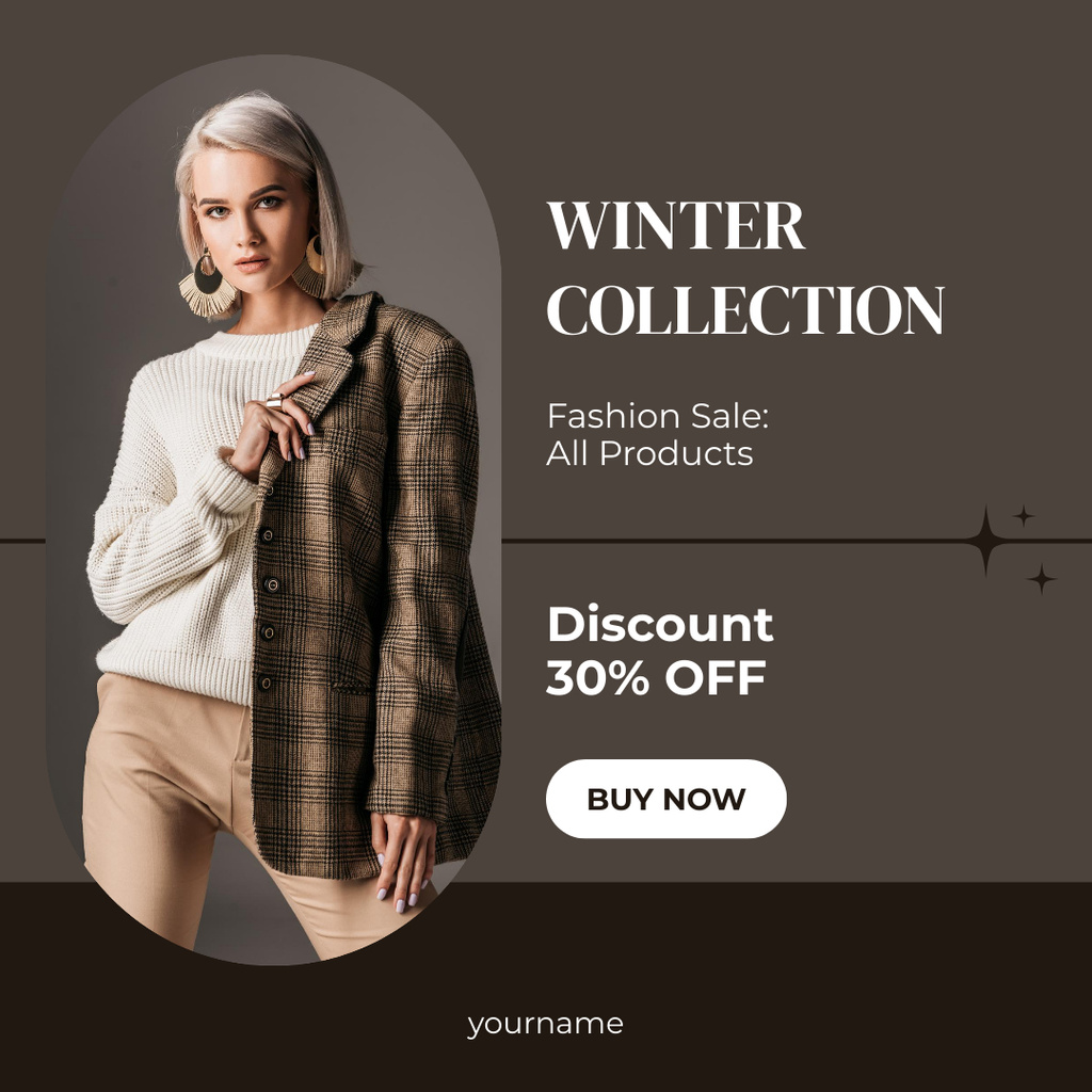 All Fashion Winter Sale Announcement Instagram Modelo de Design