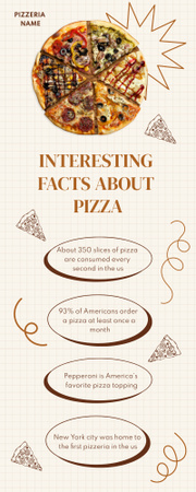 Pizza Slice with Different Toppings Infographic tervezősablon