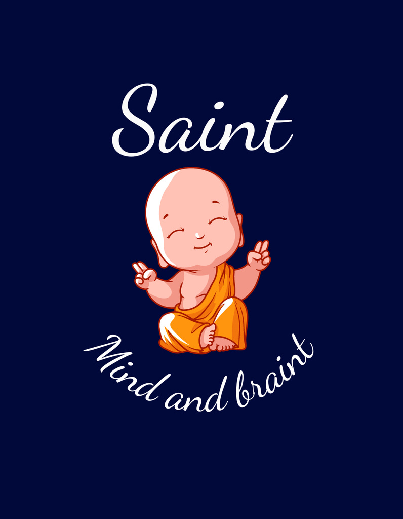 Happy Little Monk  T-Shirtデザインテンプレート
