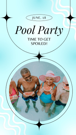 Age-Friendly Pool Party Announcement Instagram Video Story tervezősablon