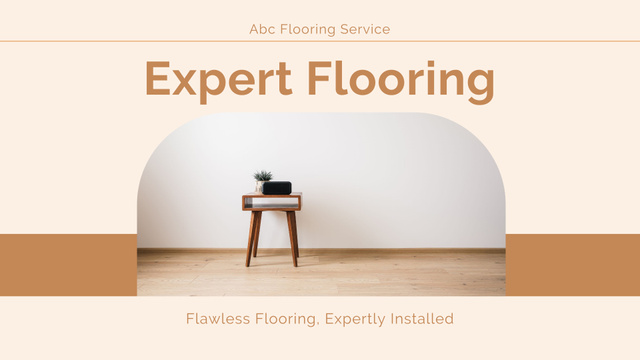 Platilla de diseño Services of Expert Flooring with Minimalistic Interior Presentation Wide