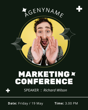 Business Marketing Conference Announcement Instagram Post Vertical Design Template