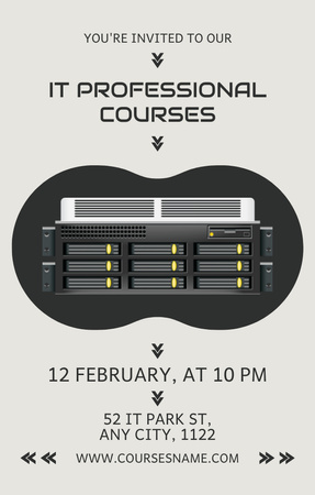 Professional IT Courses Announcement Invitation 4.6x7.2in Design Template