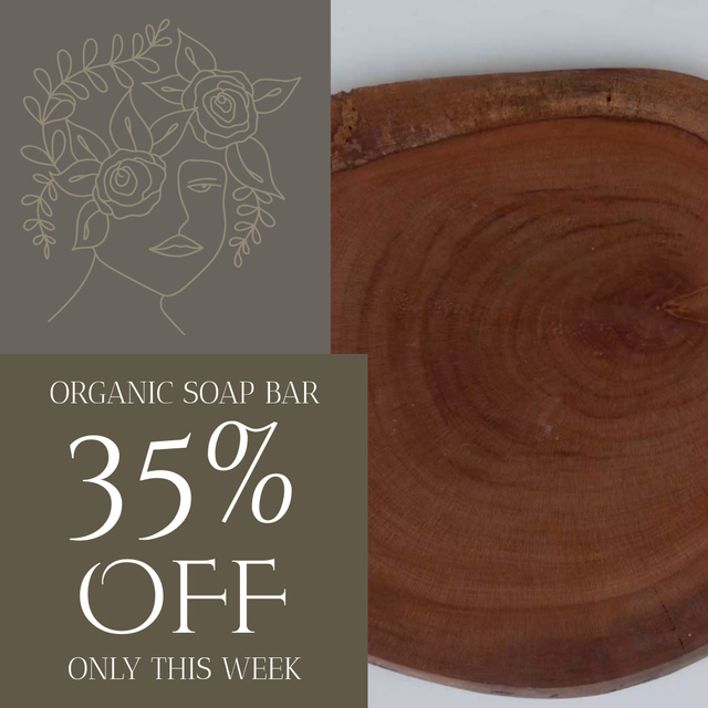 Template di design Organic Handmade Soap Bar With Discount Animated Post