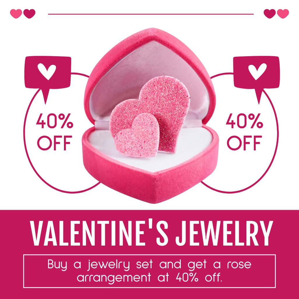 Valentine's Day Jewelry Set At Reduced Price Instagram AD Modelo de Design