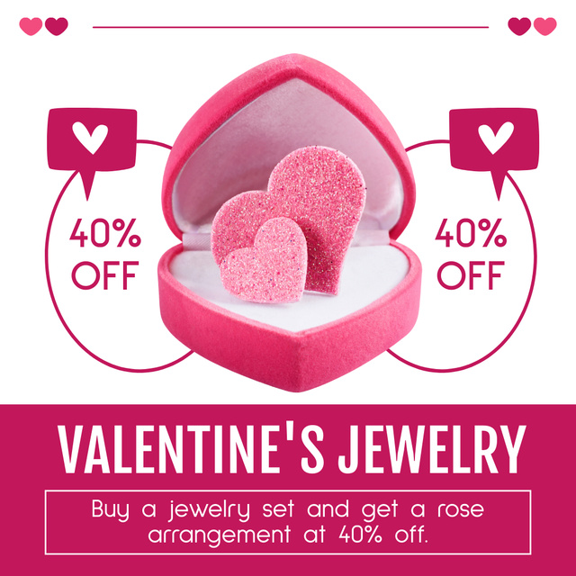 Valentine's Day Jewelry Set At Reduced Price Instagram AD Tasarım Şablonu