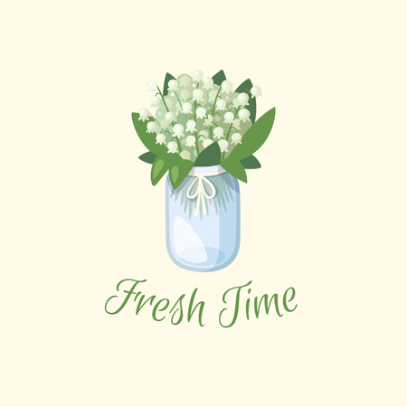 Emblem of Flower Shop Logo Design Template