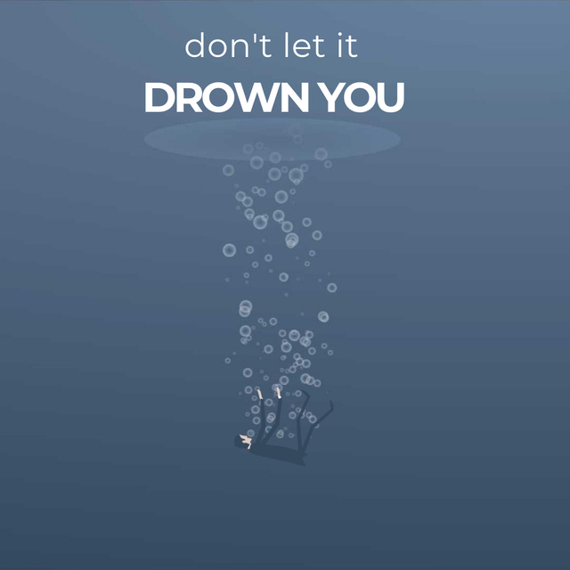 Plantilla de diseño de Man drowning underwater Animated Post 