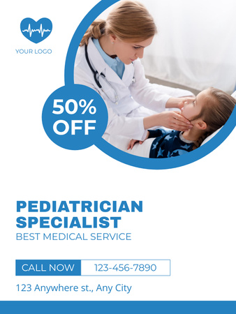 Gyermekgyógyász szolgáltatásai Poster US tervezősablon
