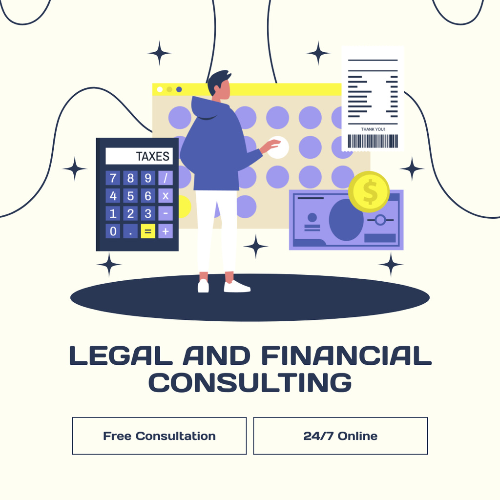 Services of Legal and Financial Consulting LinkedIn post Modelo de Design