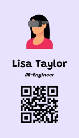 Augmented Reality Manager Service Offerings Business Card US Vertical Design Template