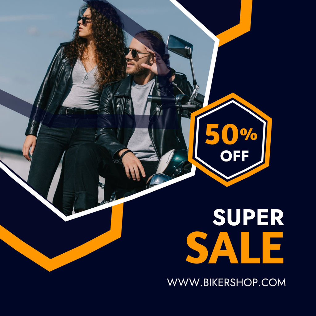 Super Sale New Clothes Collection With Leather Jackets Instagram Design Template
