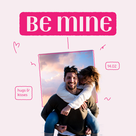 Ontwerpsjabloon van Instagram van Cute Valentine's Day Greeting