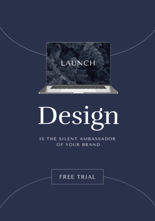 Plantilla de diseño de App Launch Announcement with Laptop Screen Poster 28x40in 
