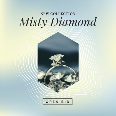 Anúncio da coleção de joias com diamantes Instagram Modelo de Design