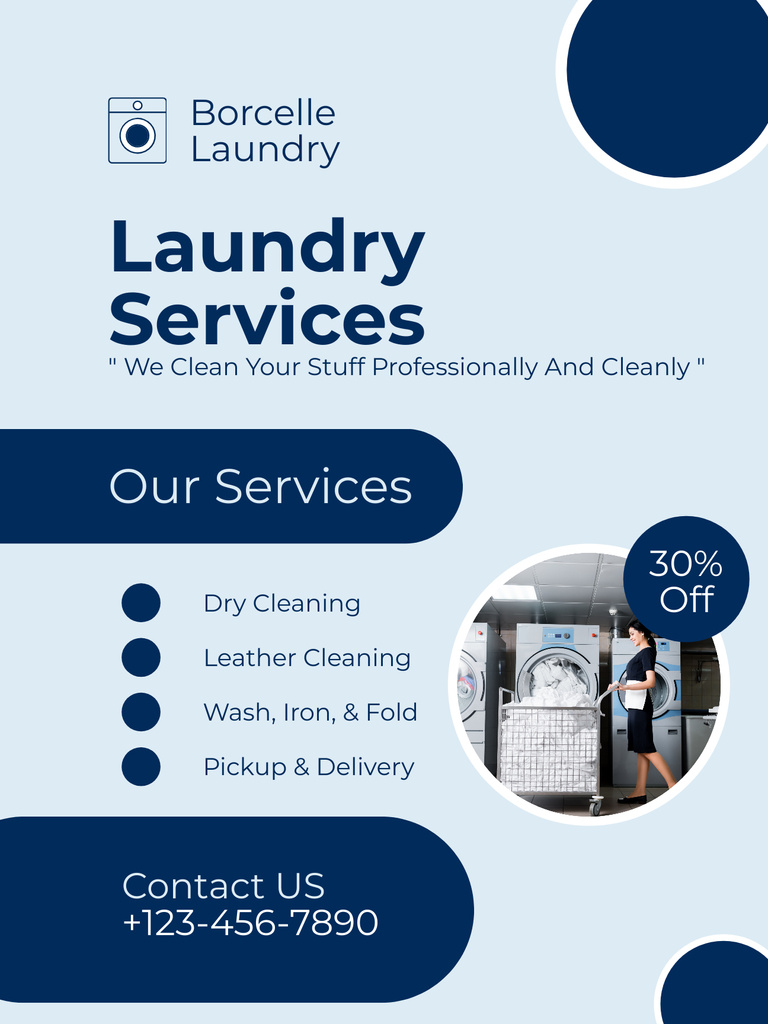 Designvorlage Variety of Laundry Services at Discount für Poster US
