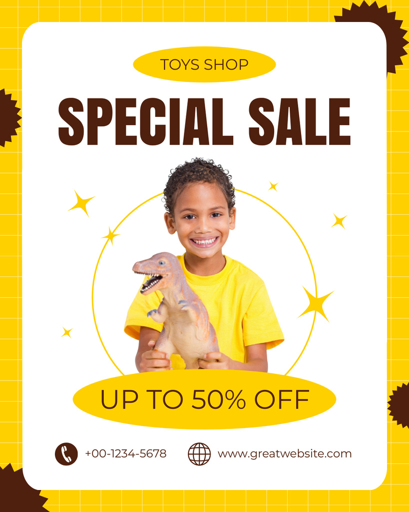 Template di design Special Toy Sale with African American Girl Instagram Post Vertical