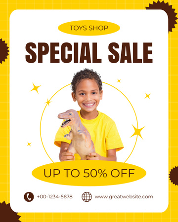 Special Toy Sale with African American Girl Instagram Post Vertical Design Template