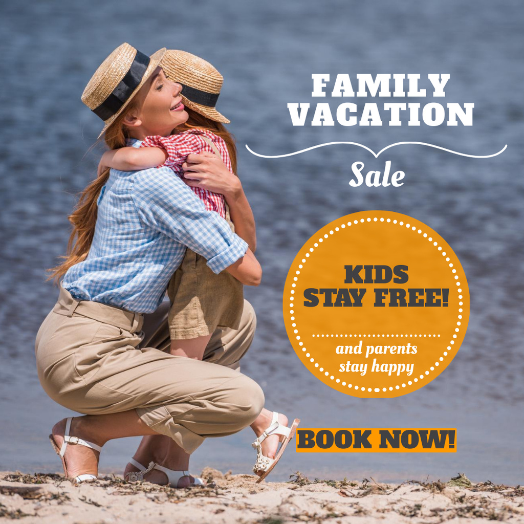 Family Vacation on Seaside Instagram Design Template
