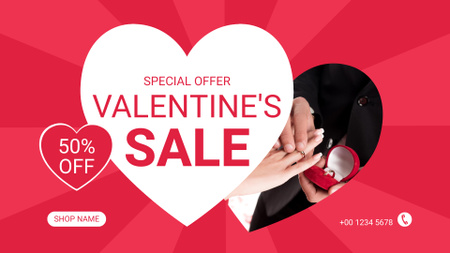 Ontwerpsjabloon van FB event cover van Special Offer Discounts on Valentine's Day Jewelry