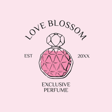 Exclusive Perfume Emblem in Pink Logo 1080x1080px Design Template