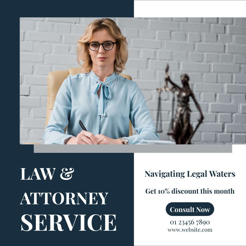 Designvorlage Law and Attorney Service Offer für Instagram