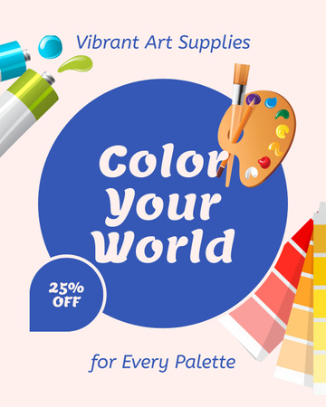 Deals At Stationery Shop On Art Products Instagram Post Vertical Design Template