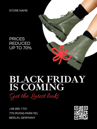 Boots Sale on Black Friday Poster US Design Template