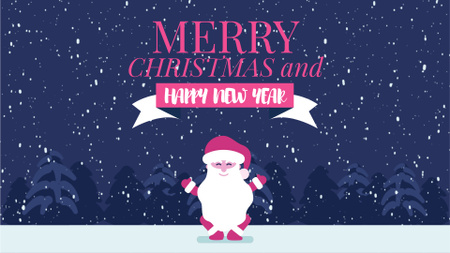 Christmas Greeting Funny Jumping Santa Claus Full HD video Design Template