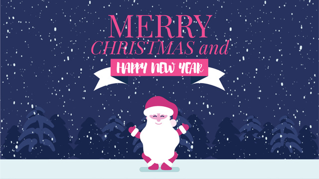 Plantilla de diseño de Christmas Greeting Funny Jumping Santa Claus Full HD video 